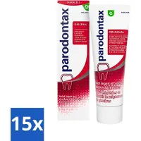 Parodontax 15 x - Tandpasta - Original - Versterkt Tandvlees & Verwijdert Tandplak - 75 ml - Tandpasta - Tandvlees - Tandplak - Bloedend Tandvlees - Fluoridetandpasta