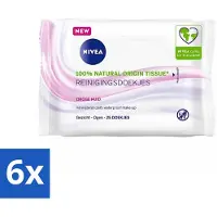 Nivea - Reinigingsdoekjes - Verzachtend - Droge Huid - Verwijdert Waterbestendige Make-up - 25 Doekjes - Voordeelverpakking - 6 stuks