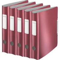 Leitz ordner Active Style, A4, rugbreedte 65 mm, 5 stuks, granaatrood