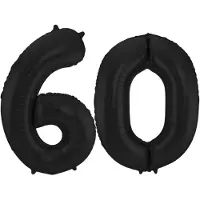 Folat Verjaardag Leeftijd folieballon - 60 jaar - zwart - 86 cm - cijferballon groot