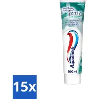 Aquafresh 15 x - Tandpasta - Verfrissende Reiniging - Menthol - 100 ml - Tandpasta Menthol - Verfrissende Reiniging - Mondverfrissend - Tandplak Verwijderen - Tandsteen Voorkomen
