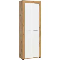 Furnilux Jam kledingkast wit melamine Wotan eiken NB - 35x64x191cm
