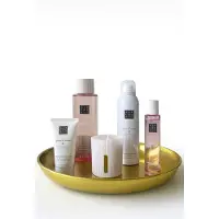 RITUALS of Sakura - Geschenkset - Doucheschuim 200 ml - Bath Foam 500 ml - Body Cream 70 ml - Body Mist 50 ml - Geur Kaars 140 g - Product - Luxe Gouden Rond Decoratieve Dienblad