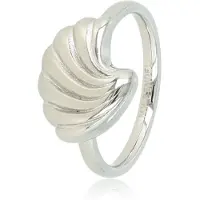My Bendel - Zilverkleurige Schelp Ring - Elegant en Verfijnd - 15 Mm Groot - met Luxe Cadeauverpakking | Sieraden Voor Dames | Maat 17.00 Mm / Maat 53