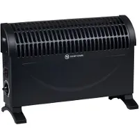 Alpina Elektrische Kachel 1500W - Electrische Verwarming Convectorkachel - Heater met Instelbare Thermostaat en 3 Warmtestanden - Verwarmt ruimtes tot 10m2 - 50x18x33cm - Zwart