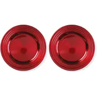 Inge-glas Onderbord - 8x - rood - 33 cm - kunststof - rond - Diner borden - onderzet bord - kerstdiner