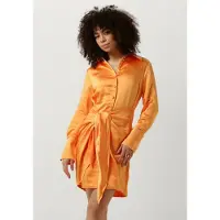 Colourful Rebel Dames Kleedjes Mette Satin Wrap Dress - Oranje - Maat S