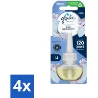Glade - Navulling Elektrische Olie - Pure Clean Linen - Zonder Houder - Voordeelverpakking - 4 stuks