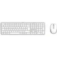 Hama Multi-Device-Tastatur-Maus-Set WKM-550, kabellos, Funk/BT, WS, QWERTZ DE Set met toetsenbord en muis Draadloos Geluidsarme toetsen QWERTZ, Duits Grijs, Wit