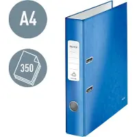 Leitz Ordner WOW, 180 Grad, DIN A4, 50 mm, blau Einband aus Graupappe, innen und außen mit laminiert