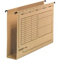 Falken Hangmappen UniReg, A4-formaat, voor ca. 600 vel, 60 mm kartonnen bodem, Blauwe Engel, gerecycled karton, lichtbruin, 25 stuks