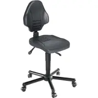 MeyChair XXL industriële draaistoel Workster Pro W13-01070, met wielen, in hoogte verstelbaar, tot 250 kg, staal & polyurethaanschuim, desinfectiebestendig, zwart