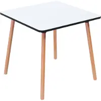 Meet by Paperflow Bistrotafel Palomba, vierkant, 4-poots massief houten frame, B 800 x D 800 x H 750 mm, wit/beuken