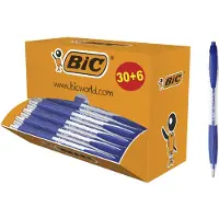 BIC Atlantis Classic Intrekbaar Balpen Blauw 0,4 mm Medium Balpen Navulbaar 36 Stuks