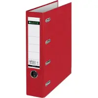 Leitz Dubbelmap 1012, 2 x A5, rugbreedte 75 mm, precisiehefboommechanisme, vak voor rugetiket, vingergat, polypropyleen, rood, 5 st.