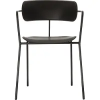 Meet by Paperflow BISTRO stoel, stapelbaar tot 4 eenheden, B 535 x D 545 x H 760 mm, stalen buis en polypropeen, zwart, 2 eenheden