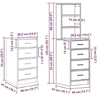 vidaXL Kaptafel 3 st Grijs 40 x 41 x 135 cm Bewerkt hout