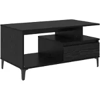 vidaXL Salontafel Zwart Eiken 90 x 49 x 45 cm Bewerkt hout