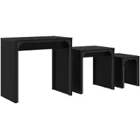 vidaXL Salontafel 3 st Zwart Eiken 60 x 35 x 56 cm Bewerkt hout