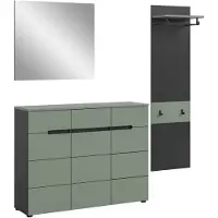Furnilux Canu kledingkastcombinatie Smoke Green NB Basaltgrijs NB - 37x180x190cm