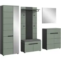 Furnilux Canu kledingkastcombinatie inclusief zitkussen smoke nb basalt grey nb