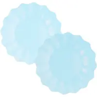 Givi Italia Feestbordjes - schulprand - 16x - baby blauw - rond - papier/karton - 27cm - duurzaam - wegwerpbordjes - babyshower- kinderfeestje