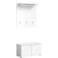 Furnilux Solero garderobekastcombinatie wit hoogglans MDF TZ - 37x80x193cm