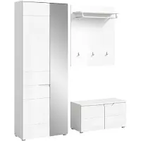 Furnilux Solero garderobekastcombinatie wit hoogglans MDF TZ - 37x163x193cm