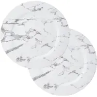Excellent houseware kerstdiner onderborden -8x - 33 cm -kunststof -wit marmer