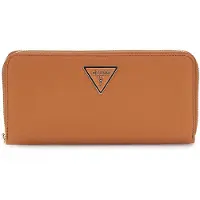 GUESS portemonnee Laurel II SLG Large Zip Around Wallet Cognac bruine