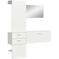 Furnilux Vaga kledingkastcombinatie staand hangend wit melamine wit melamine - 36x156x190cm