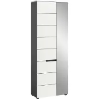 Furnilux Canu kledingkast wit NB Basaltgrijs NB - 37x65x190cm