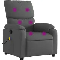 vidaXL Massagestoel in donkergrijze stof