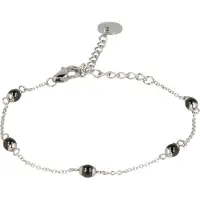 My Bendel - Zilverkleurige Armband met Zwarte Keramieken Kralen - met Luxe Cadeauverpakking | Sieraden Voor Dames
