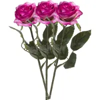 Emerald Kunstbloemen roos - 3x - rozen - Simone - fuchsia - 45 cm - decoratie bloemen
