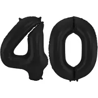 Folat Verjaardag Leeftijd folieballon - 40 jaar - zwart - 86 cm - cijferballon groot