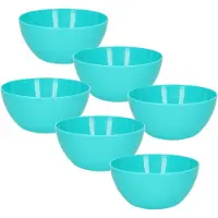 PlasticForte Schaaltjes - 6x - kunststof - kommetjes - dessert/ontbijt - D14 x H6 cm - blauw
