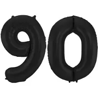 Folat Verjaardag Leeftijd folieballon - 90 jaar - zwart - 86 cm - cijferballon groot