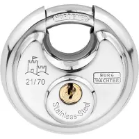 Burg wachter 37761 Hangslot 70.80 mm Verschillend sluitend RVS Sleutelslot