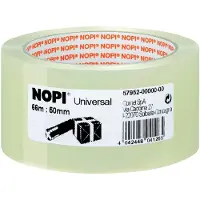 NOPI Universele verpakkingstape 4040, L 66 m x B 50 mm, transparant, 6 rollen