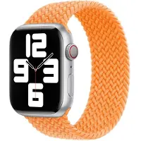 Apple Gevlochten solobandje voor de Watch | 44/45/46/49 mm - Maat 1 - Bright Orange