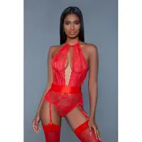 Be Wicked - Ophelia - Kanten Body - Rood - Maat L