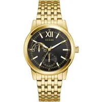GUESS Analoog horloge 'Emerson' goud / zwart