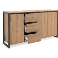 Finori Denver 3 dressoir/industriële look/antraciet