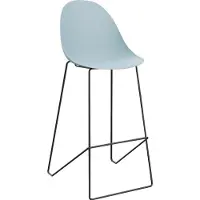 Meet by Paperflow Void barkruk, stalen buisframe, B 505 x D 590 x H 760 mm, blauw/zwart, 2 stuks