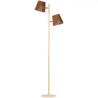 Eth Vloerlamp Daan zand bruin met rotan kappen