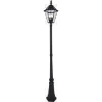 Lutec LED buitenlamp op zonne-energie LONDON, zwart, hoogte 227 cm, IP44 LONDON, zwart, Aluminium, Antiek