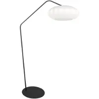 Steinhauer Zwarte vloerlamp Zig-Zag 4249ZW met wit zijden kap – Uniek design en functioneel gebruik