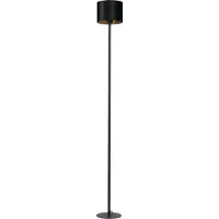 Masterlight Zwarte vloerlamp Venus 175cm met zwarte lampenkap