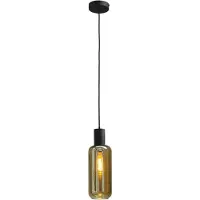 Masterlight Zwarte pendel hanglamp Bounty met cilinderglas